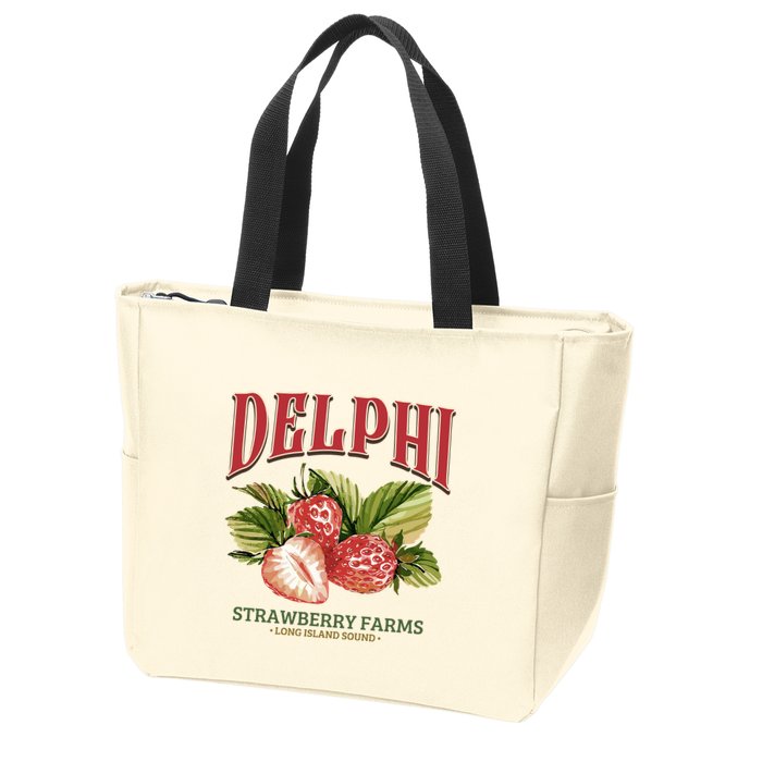 Delphi Strawberry Farms Zip Tote Bag