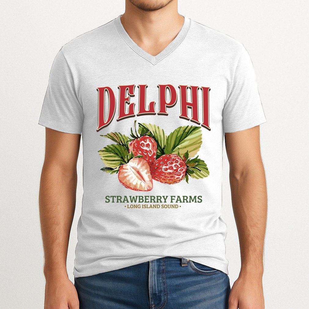 Delphi Strawberry Farms V-Neck T-Shirt