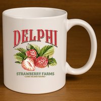 Delphi Strawberry Farms 11oz C Handle Ceramic Mug