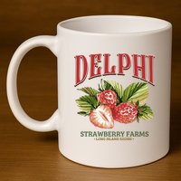 Delphi Strawberry Farms 11oz C Handle Ceramic Mug