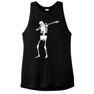 Dabbing Skeleton Funny Dab Dance For Halloween Party Meaningful Gift Ladies PosiCharge Tri-Blend Wicking Tank