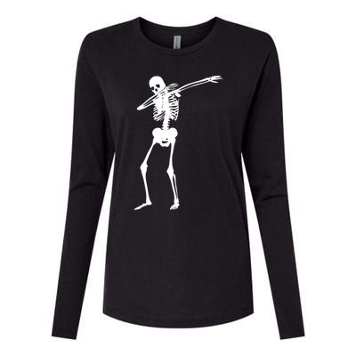 Dabbing Skeleton Funny Dab Dance For Halloween Party Meaningful Gift Womens Cotton Relaxed Long Sleeve T-Shirt