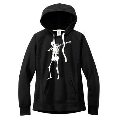 Dabbing Skeleton Funny Dab Dance For Halloween Party Meaningful Gift Women's Fleece Hoodie