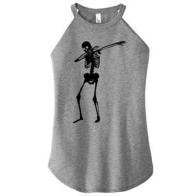 Dabbing Skeleton Funny Dab Dance For Halloween Party Meaningful Gift Women’s Perfect Tri Rocker Tank