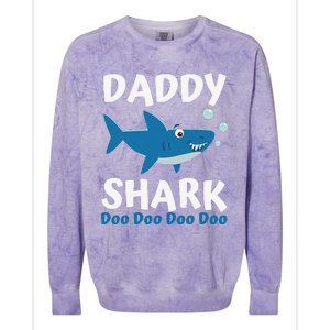 Daddy Shark Fathers Day Gift from Wife Son Daughter Colorblast Crewneck Sweatshirt