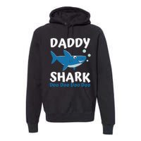 Daddy Shark Fathers Day Gift from Wife Son Daughter Premium Hoodie