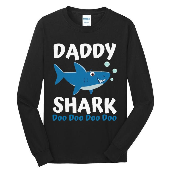 Daddy Shark Fathers Day Gift from Wife Son Daughter Tall Long Sleeve T-Shirt