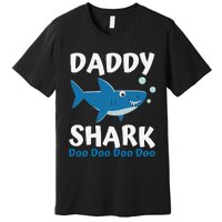 Daddy Shark Fathers Day Gift from Wife Son Daughter Premium T-Shirt