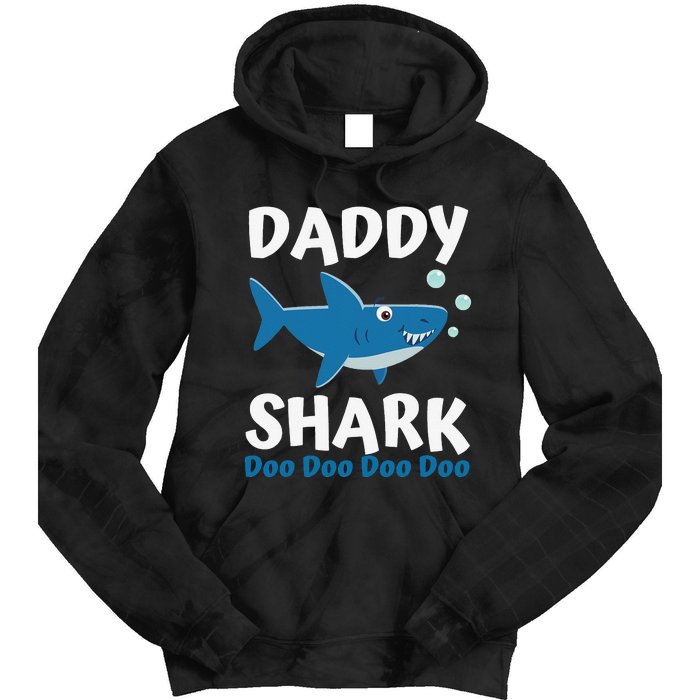 Daddy Shark Fathers Day Gift from Wife Son Daughter Tie Dye Hoodie