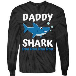 Daddy Shark Fathers Day Gift from Wife Son Daughter Tie-Dye Long Sleeve Shirt