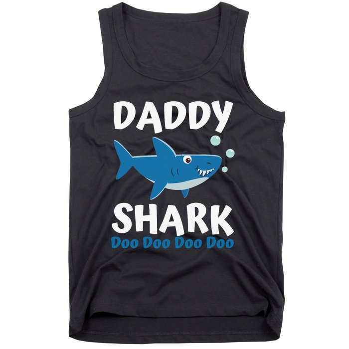 Daddy Shark Fathers Day Gift from Wife Son Daughter Tank Top