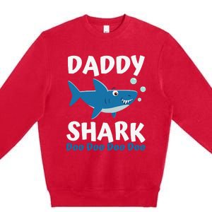 Daddy Shark Fathers Day Gift from Wife Son Daughter Premium Crewneck Sweatshirt