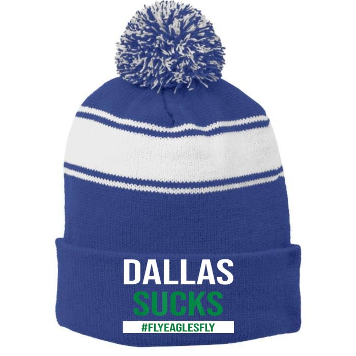 Dallas Sucks Funny Gag Gift For Philly Sports Fans Stripe Pom Pom Beanie