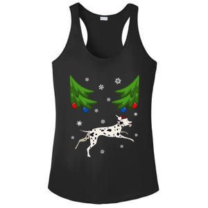 Dalmatian Santa Funny Dog Lover Red Plaid Christmas Tree Cool Gift Ladies PosiCharge Competitor Racerback Tank