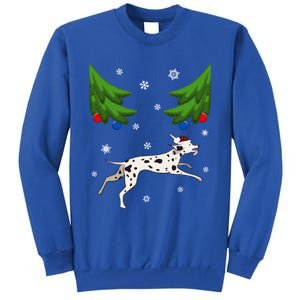 Dalmatian Santa Funny Dog Lover Red Plaid Christmas Tree Cool Gift Sweatshirt