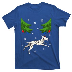 Dalmatian Santa Funny Dog Lover Red Plaid Christmas Tree Cool Gift T-Shirt