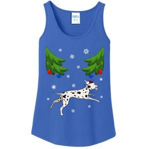 Dalmatian Santa Funny Dog Lover Red Plaid Christmas Tree Cool Gift Ladies Essential Tank