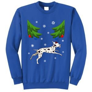 Dalmatian Santa Funny Dog Lover Red Plaid Christmas Tree Cool Gift Tall Sweatshirt