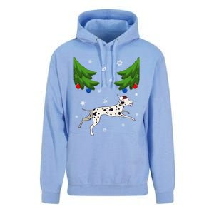 Dalmatian Santa Funny Dog Lover Red Plaid Christmas Tree Cool Gift Unisex Surf Hoodie