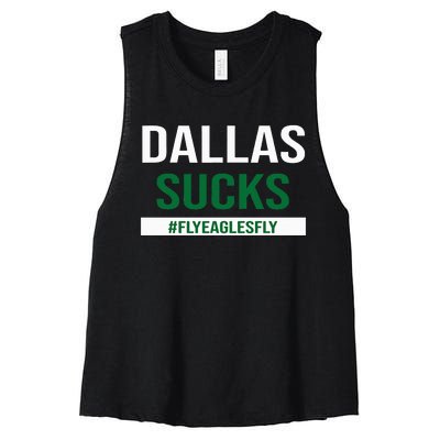 Dallas Sucks Funny Gag Gift for Philly Sports Fans Women's Racerback Cropped Tank