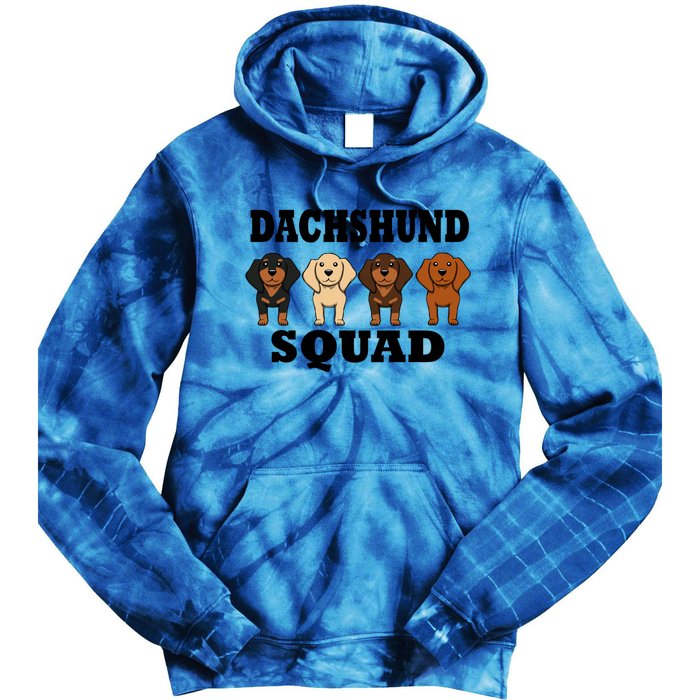 Dachshund Squad Funny Dog Team Pet Gift Tie Dye Hoodie