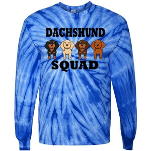 Dachshund Squad Funny Dog Team Pet Gift Tie-Dye Long Sleeve Shirt