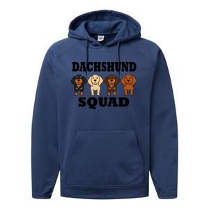 Dachshund Squad Funny Dog Team Pet Gift Performance Fleece Hoodie