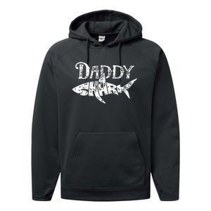 Daddy Shark Fathers Day Gifts Family Matching Dad Performance Fleece Hoodie