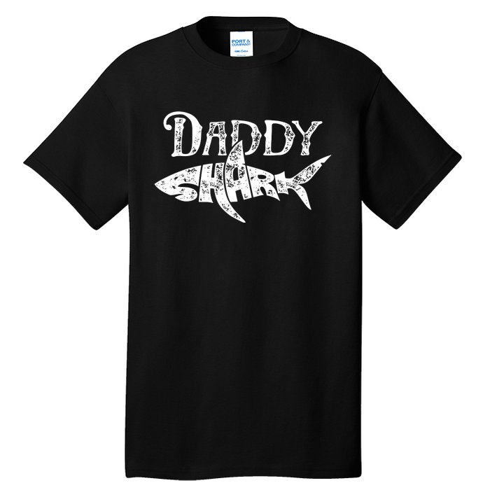 Daddy Shark Fathers Day Gifts Family Matching Dad Tall T-Shirt