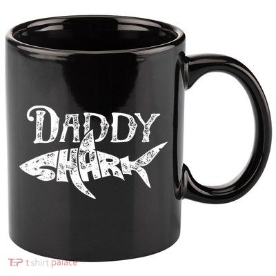 Daddy Shark Fathers Day Gifts Family Matching Dad 11oz C Handle Ceramic Mug