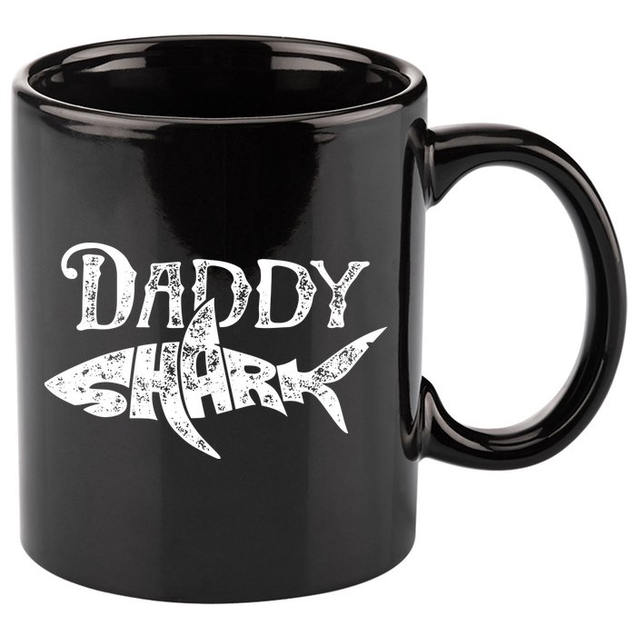 Daddy Shark Fathers Day Gifts Family Matching Dad 11oz C Handle Ceramic Mug