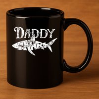 Daddy Shark Fathers Day Gifts Family Matching Dad 11oz C Handle Ceramic Mug