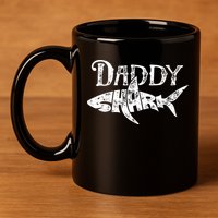 Daddy Shark Fathers Day Gifts Family Matching Dad 11oz C Handle Ceramic Mug