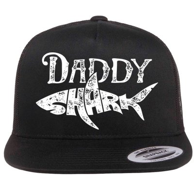 Daddy Shark Fathers Day Gifts Family Matching Dad Flatbill Hat
