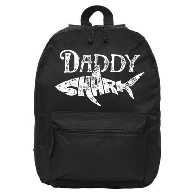 Daddy Shark Fathers Day Gifts Family Matching Dad 16 in Basic Backpack
