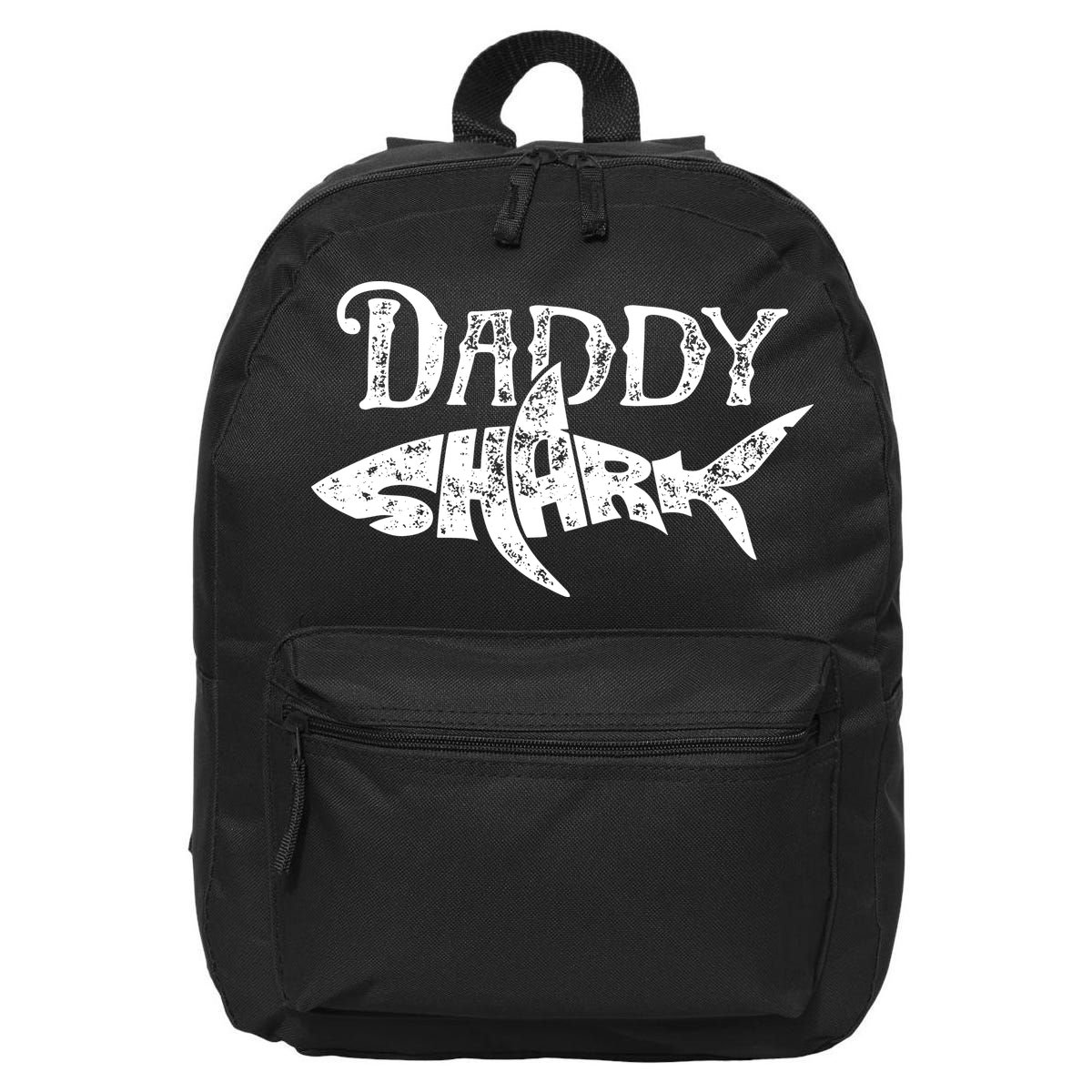 Daddy Shark Fathers Day Gifts Family Matching Dad 16 in Basic Backpack