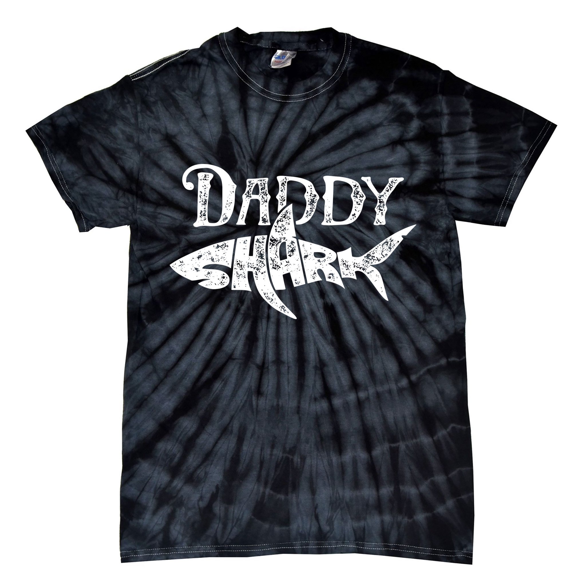 Daddy Shark Fathers Day Gifts Family Matching Dad Tie-Dye T-Shirt