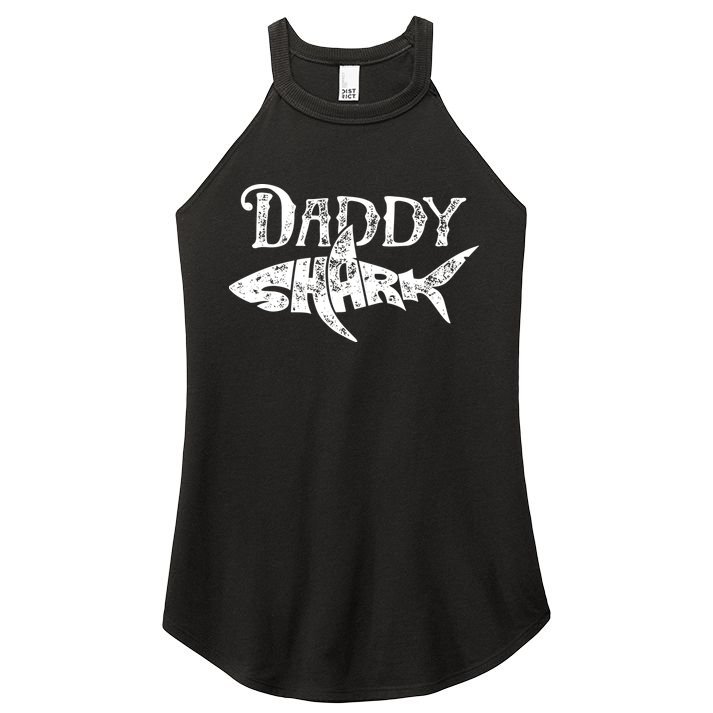 Daddy Shark Fathers Day Gifts Family Matching Dad Women's Perfect Tri Rocker Tank