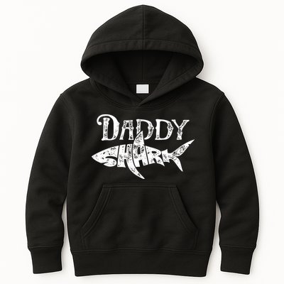 Daddy Shark Fathers Day Gifts Family Matching Dad Kids Hoodie