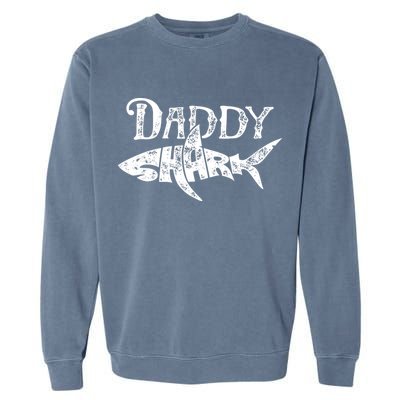 Daddy Shark Fathers Day Gifts Family Matching Dad Garment-Dyed Sweatshirt