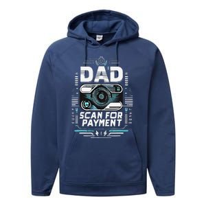 Dad Scan For Payment Father Humor Performance Fleece Hoodie