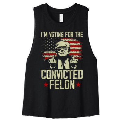 Double Sided Front And Back IM Voting Convicted Felon 2024 Women's Racerback Cropped Tank