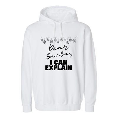 Dear Santa Funny Christmas Holiday Gift Designs Xmas Great Gift Garment-Dyed Fleece Hoodie