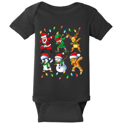 Dabbing Santa Friends Xmas Gifts Kids Girls Christmas Baby Bodysuit