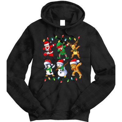 Dabbing Santa Friends Xmas Gifts Kids Girls Christmas Tie Dye Hoodie