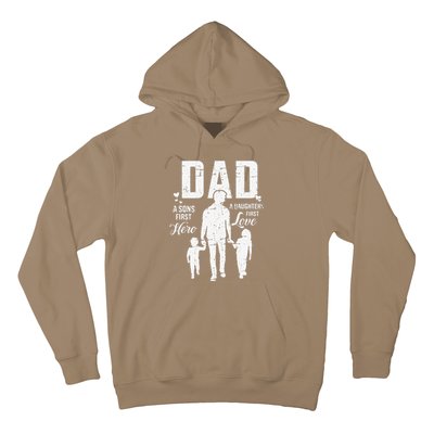 Dad Sons First Hero Daughters Love For Fathers Day Hoodie