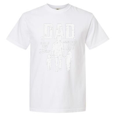 Dad Sons First Hero Daughters Love For Fathers Day Garment-Dyed Heavyweight T-Shirt