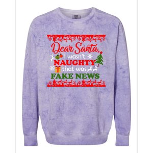 Dear Santa Fake News Trump Christmas Xmas Gift Dults Gift Colorblast Crewneck Sweatshirt