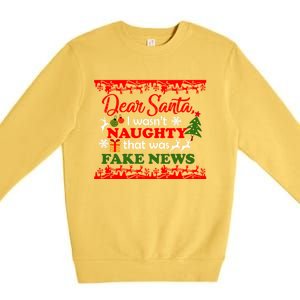 Dear Santa Fake News Trump Christmas Xmas Gift Dults Gift Premium Crewneck Sweatshirt