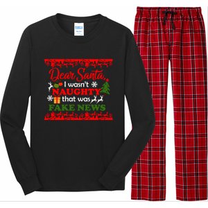 Dear Santa Fake News Trump Christmas Xmas Gift Dults Gift Long Sleeve Pajama Set